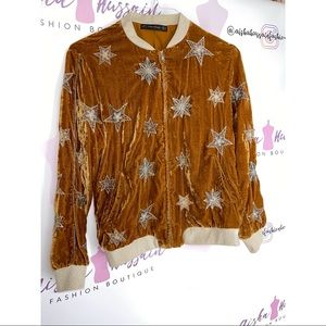 ZARA velvet star bomber jacket✨